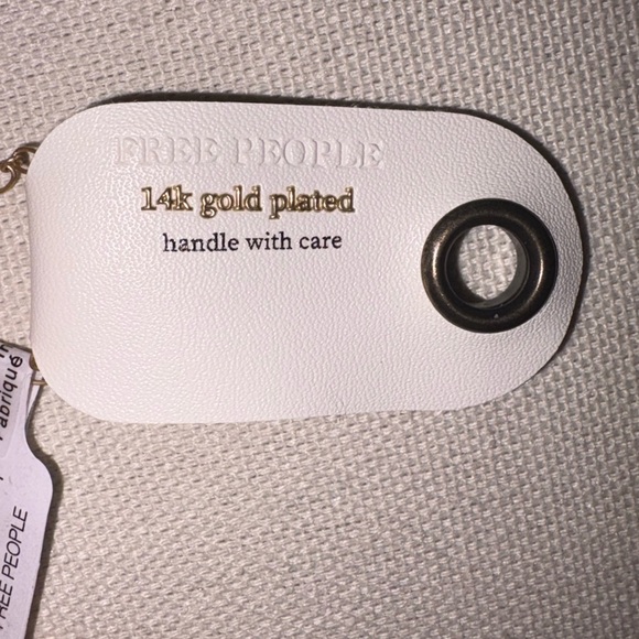 Free People 14k Gold Plated Rose Charm Necklace NWT - Picture 5 of 8